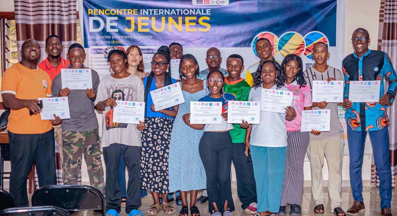 Certificates ceremony, youth international gathering, Brazzaville © Apprentis D’Auteuil  